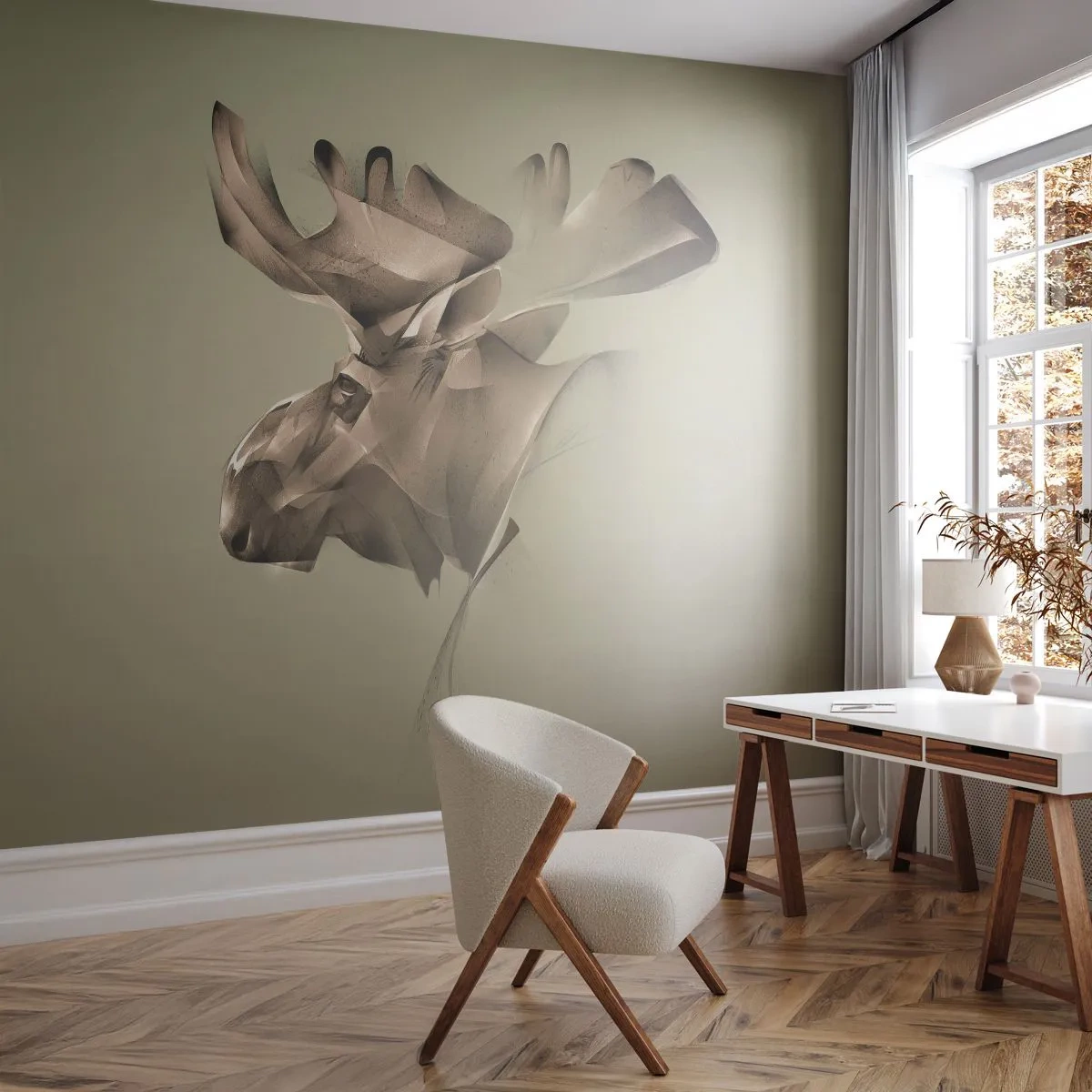 Papier Peint Photo Standard Eco - La douce force de la paix - Élan, Abstraction, Morceau - 400x280 cm