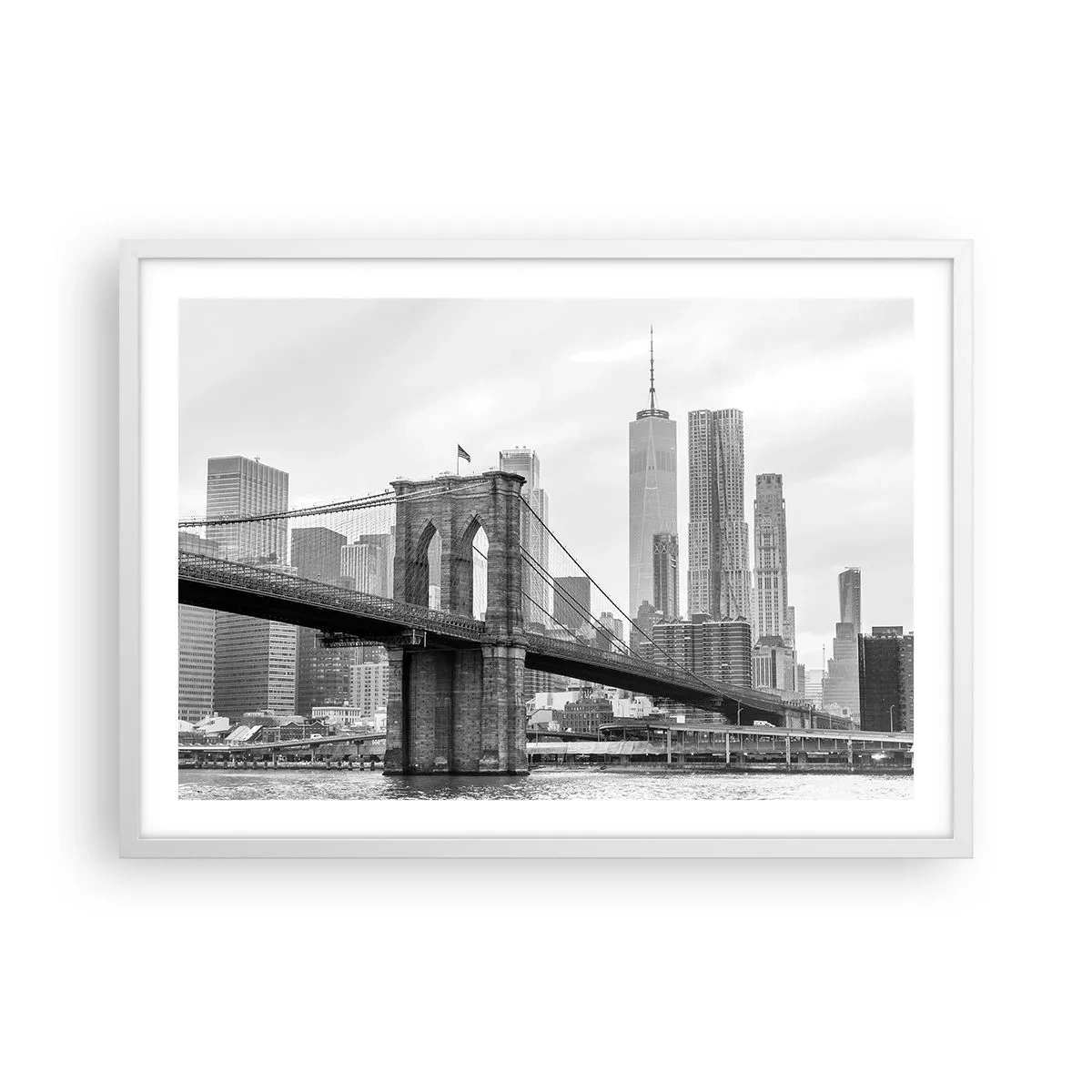 Affiche dans un cadre blanc - Poster - Climat New-Yorkais - 70x50 cm