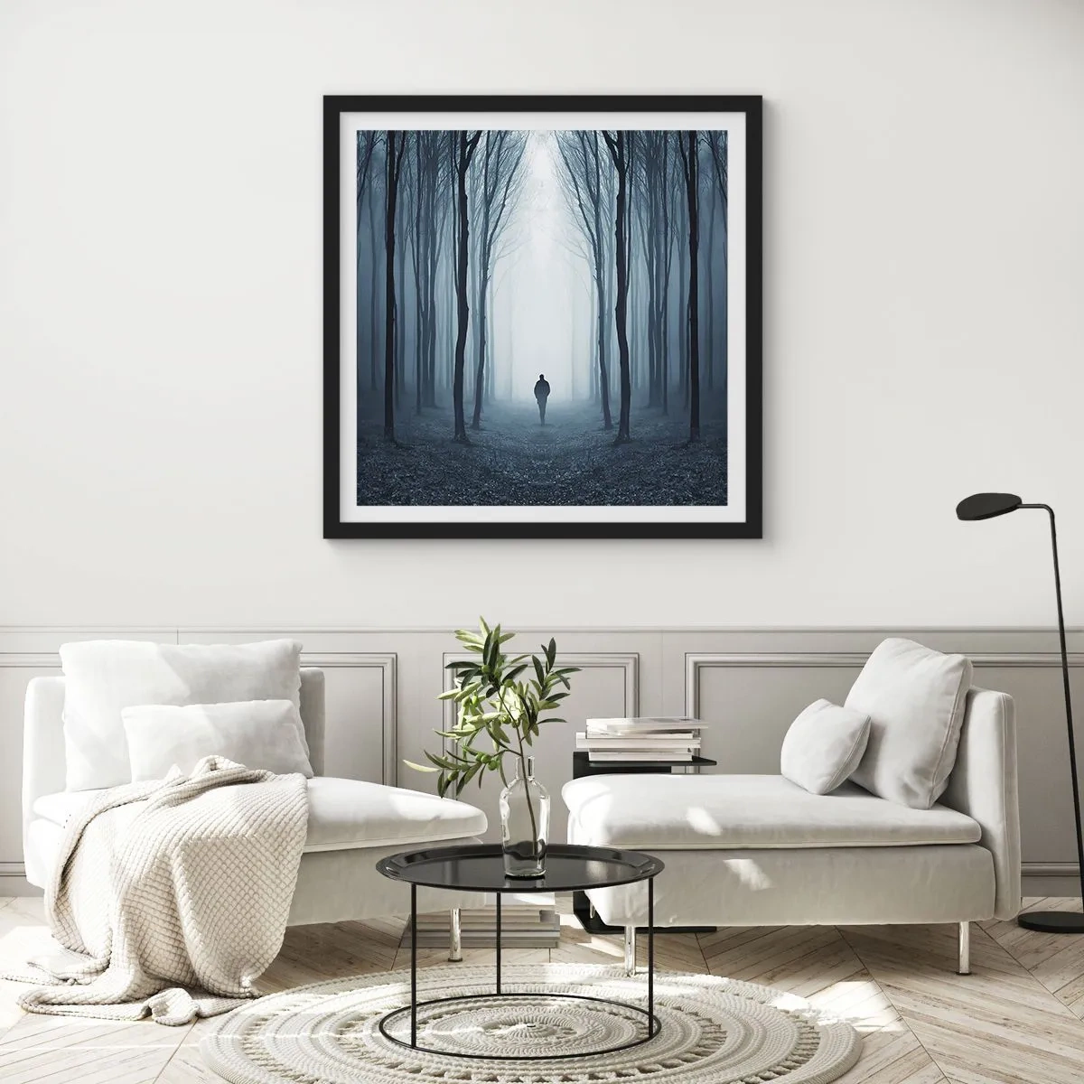 Affiche dans un cadre noir - Poster - Tout est simple et clair - 60x60 cm