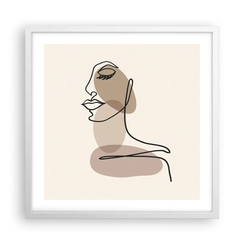 Affiche dans un cadre blanc - Poster - S'écouter - 50x50 cm