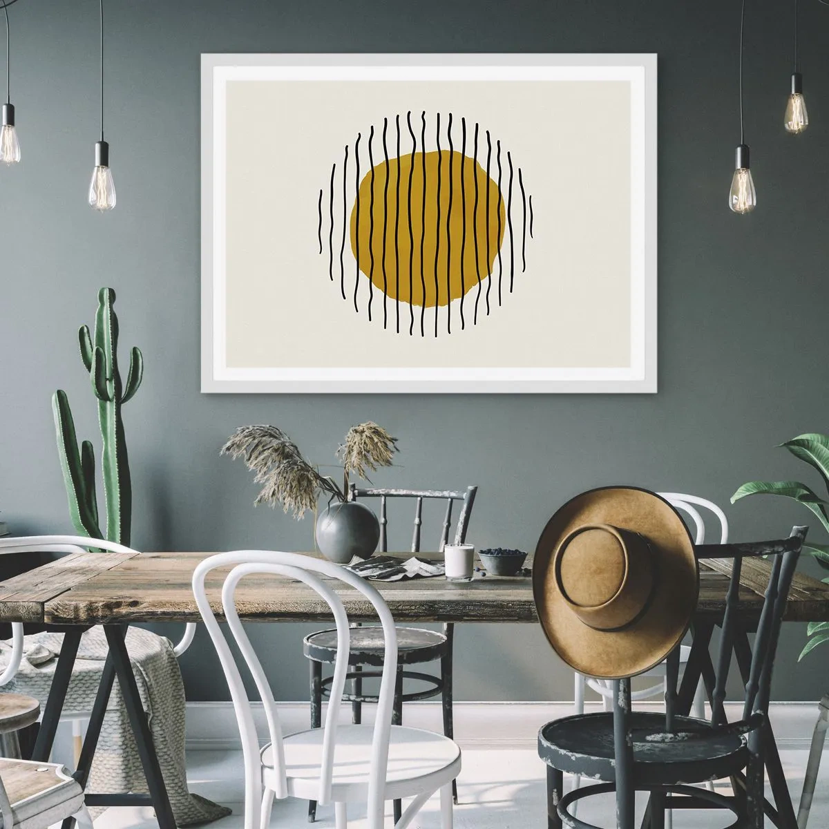 Affiche dans un cadre blanc - Poster - Abstraction tremblante de chaleur - 40x30 cm