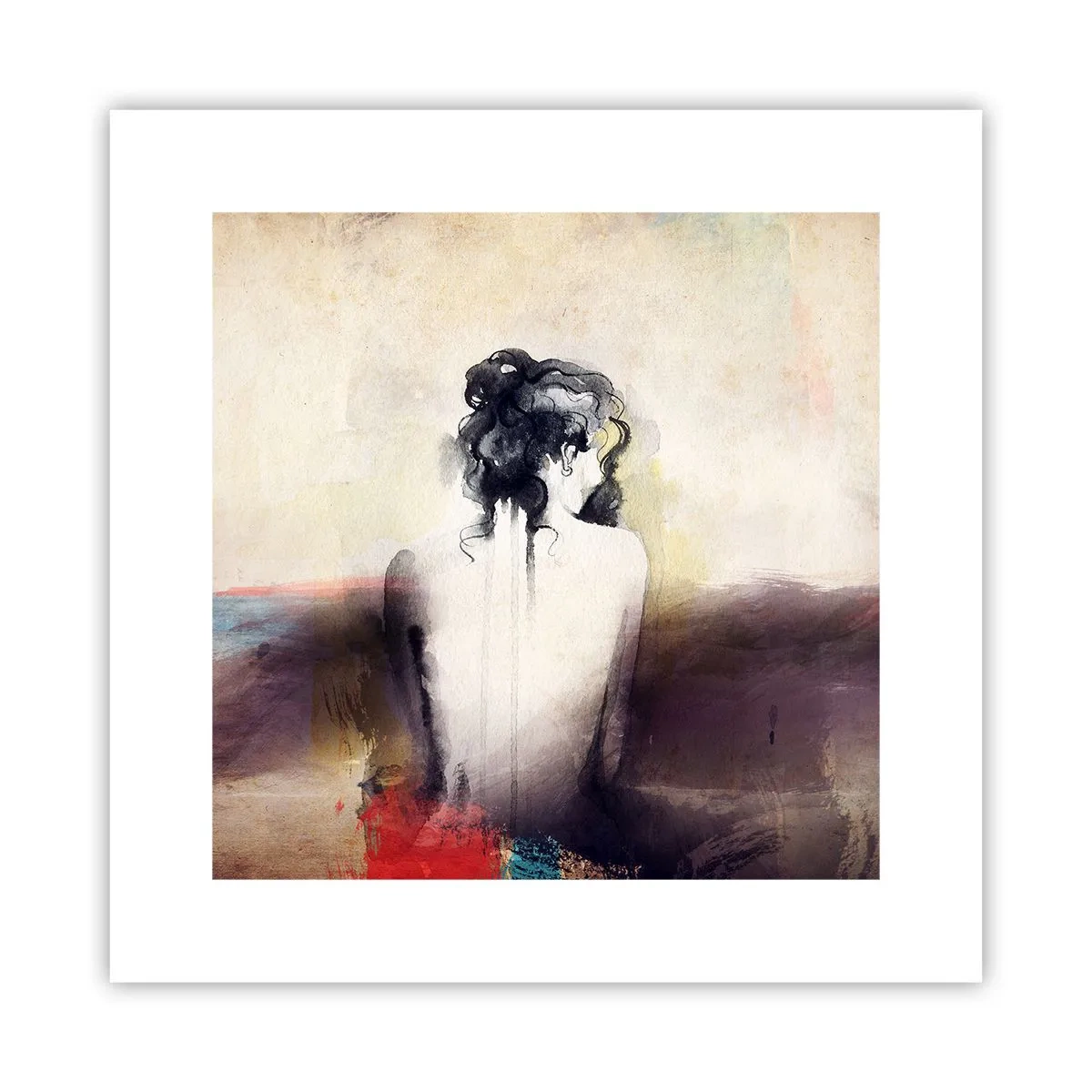 Affiche - Poster - Lignes lisses, formes ovales - 30x30 cm