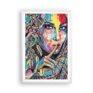 Affiche dans un cadre blanc - Poster - Taisez-vous jusqu'à ce que vous compreniez - 61x91 cm