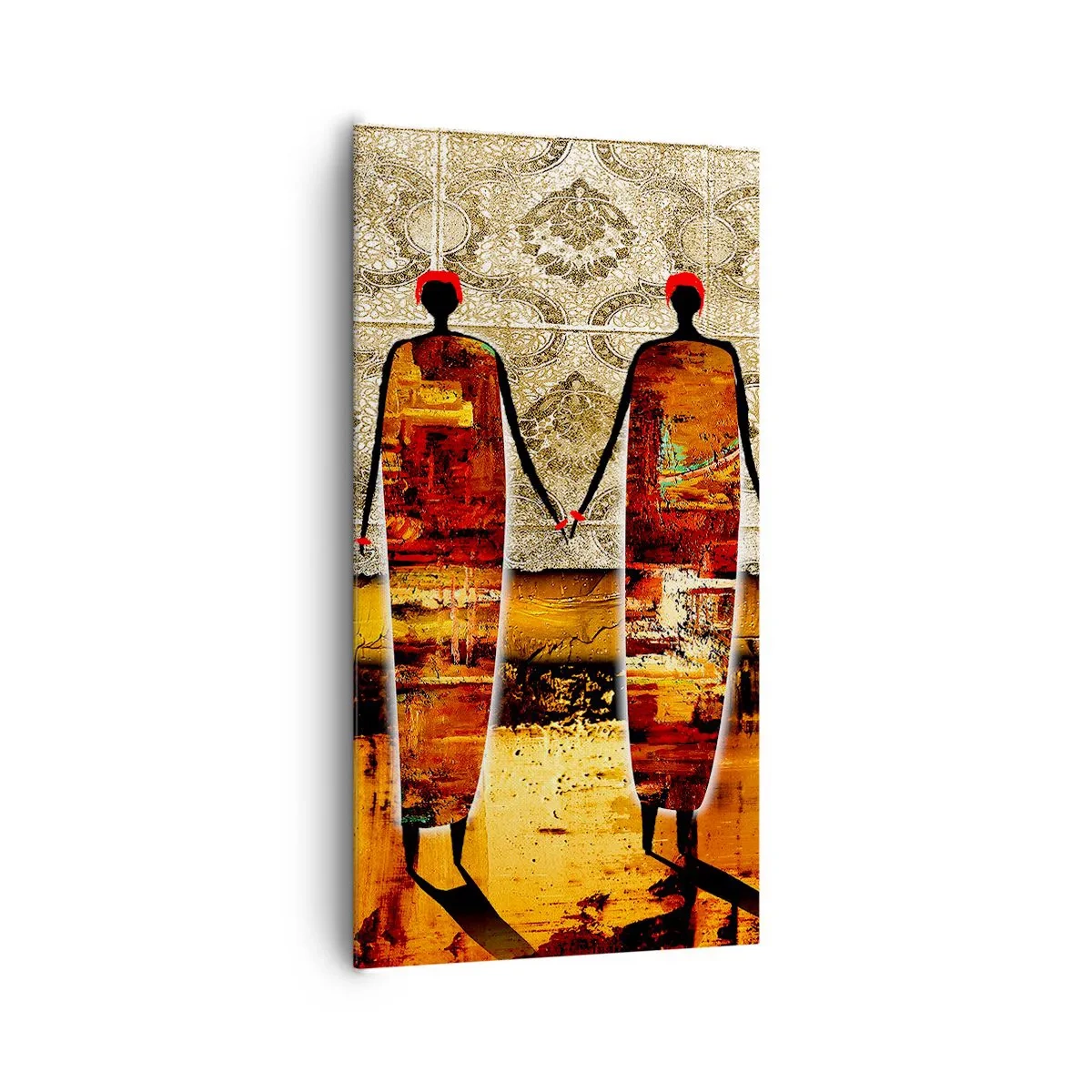 Impression sur toile - Image sur toile - Composition ethnique aux couleurs de l'Afrique - 65x120 cm