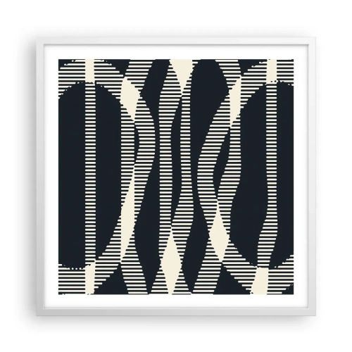 Affiche dans un cadre blanc - Poster - Une tentative de briser l'obscurité - 60x60 cm