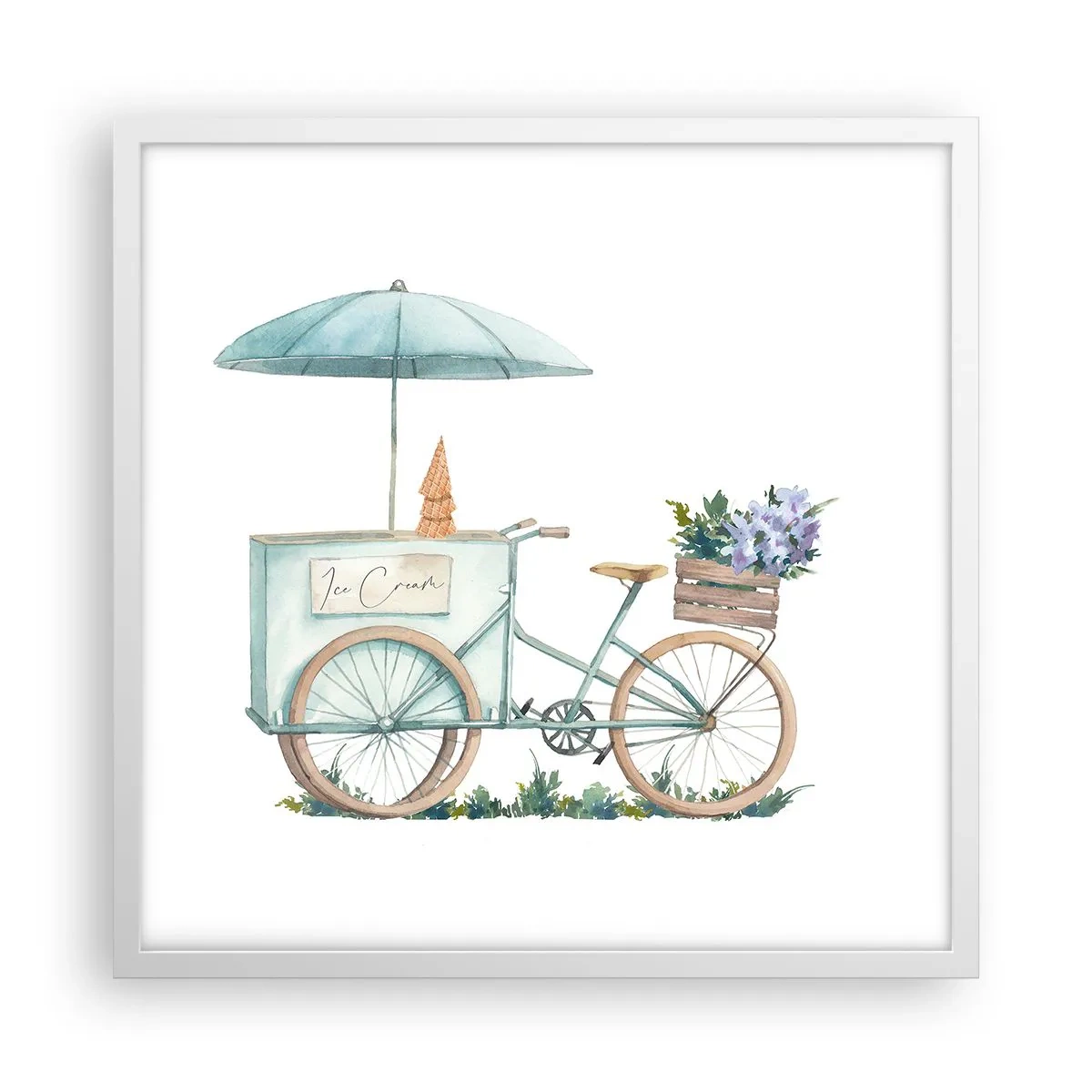 Affiche dans un cadre blanc - Poster - Doux souvenir d'été - 50x50 cm