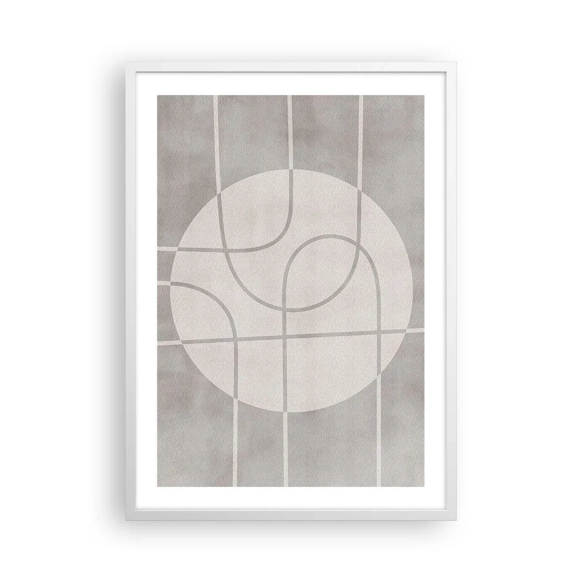 Affiche dans un cadre blanc - Poster - Circulaire et tout droit - 50x70 cm