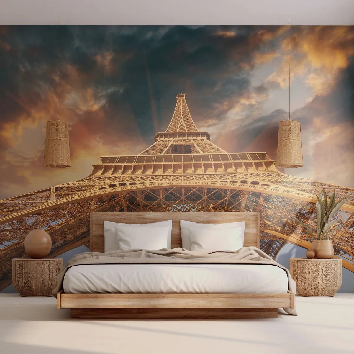Papier Peint Autocollant Deluxe Sticker - Comment l'humanité a atteint le ciel - tour Eiffel, Architecture, Paris - 250x175 cm