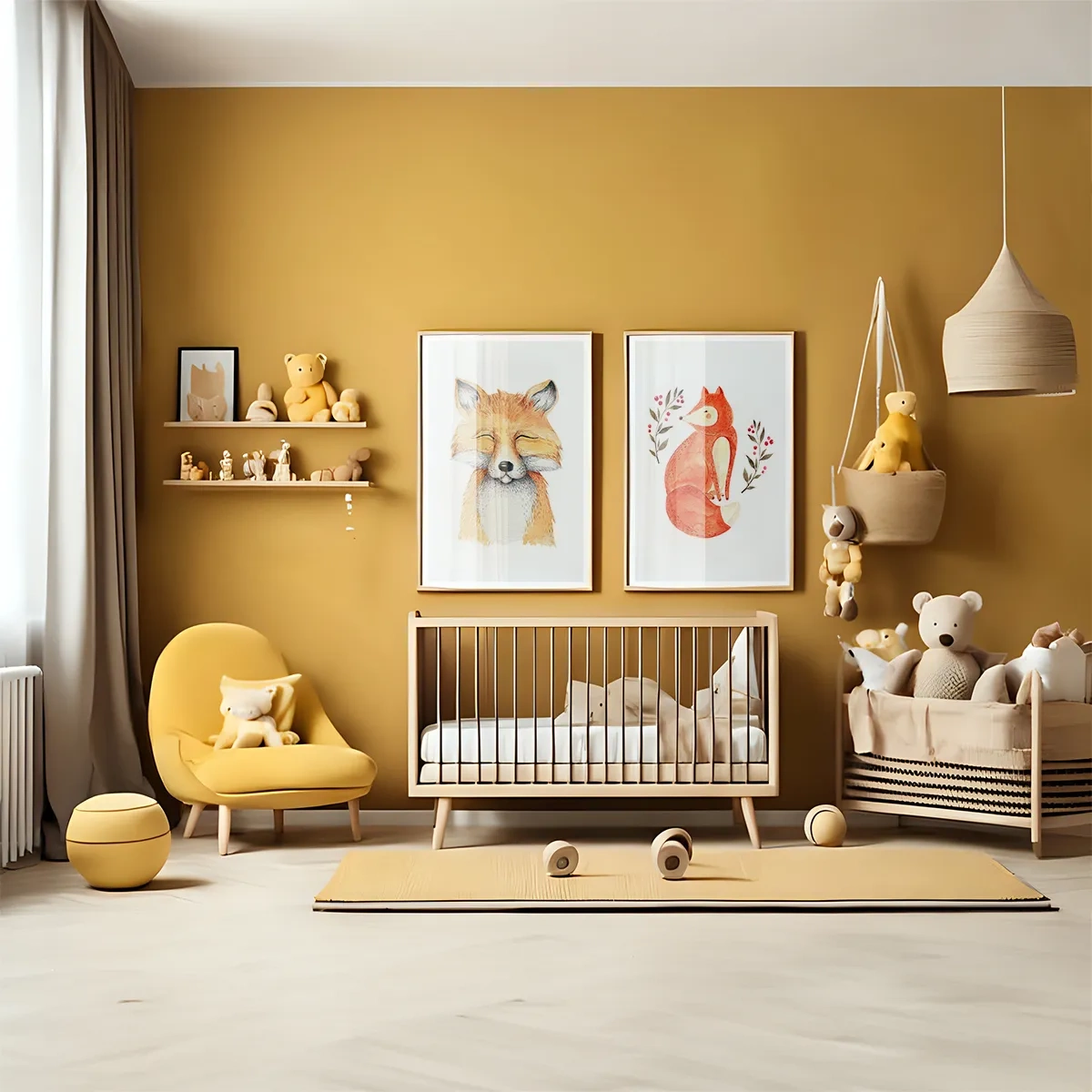 Yellow kids zone - Inspiration pour une chambre d'enfant