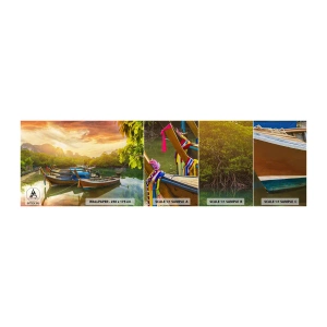 Échantillon de Papier Peint Autocollant Deluxe Sticker - Avant une journée chargée - Paysage, Thaïlande, Mer - 100x30 cm