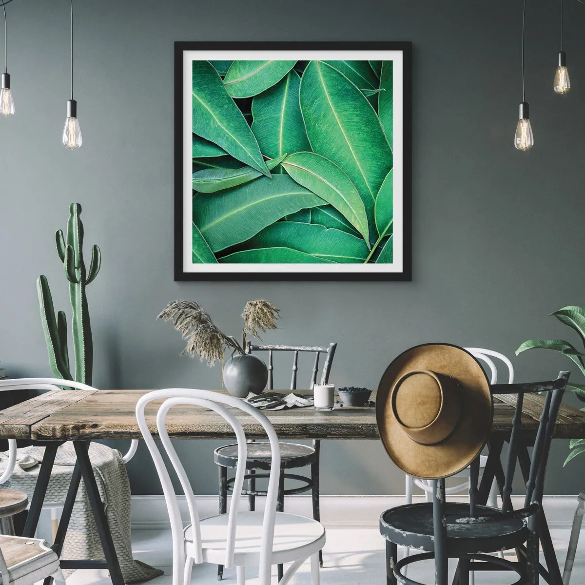 Affiche dans un cadre noir - Poster - Juteux et frais - 60x60 cm