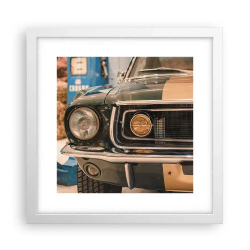 Affiche dans un cadre blanc - Poster - Rencontre avec une légende - 30x30 cm