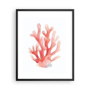 Affiche dans un cadre noir - Poster - Corail couleur corail - 40x50 cm