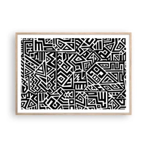 Affiche dans un chêne clair - Poster - Composition précolombienne - 100x70 cm