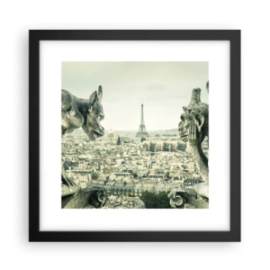 Affiche dans un cadre noir - Poster - Bavardage parisien - 30x30 cm