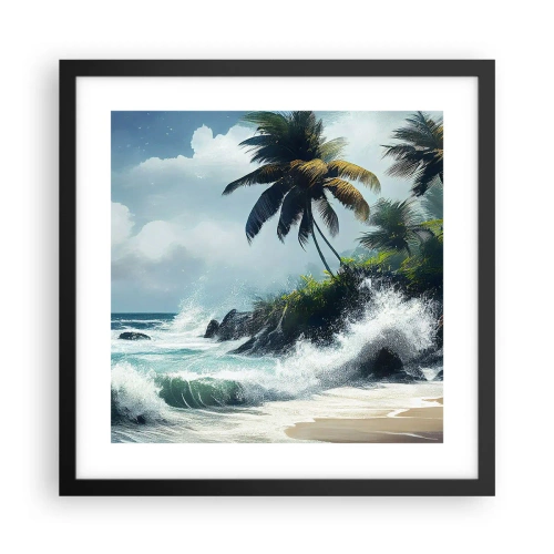 Affiche dans un cadre noir - Poster - Sur une côte tropicale - 40x40 cm