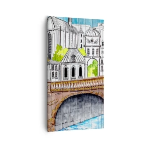 Impression sur toile - Image sur toile - Une ville comme peinte - 55x100 cm