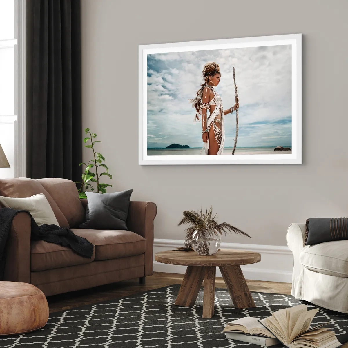 Affiche dans un cadre blanc - Poster - Reine des tropiques - 50x40 cm