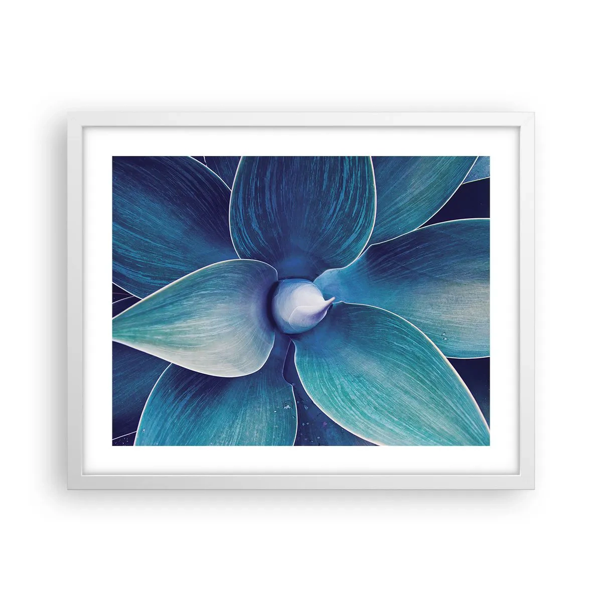 Affiche dans un cadre blanc - Poster - Le bleu du ciel - 50x40 cm