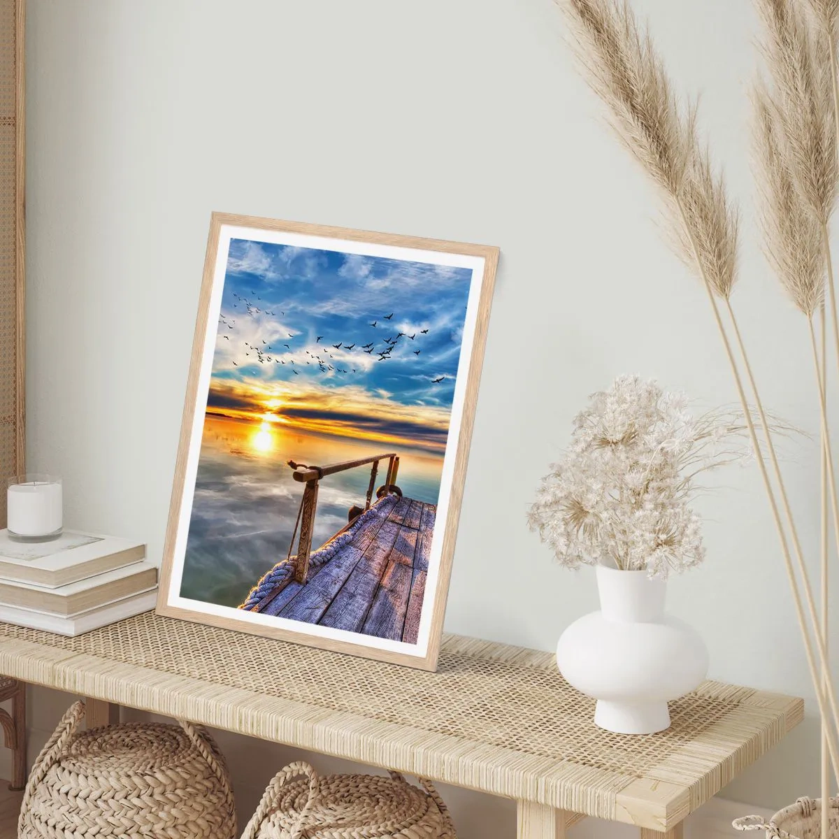 Affiche dans un chêne clair - Poster - Le vent se repose - 50x70 cm