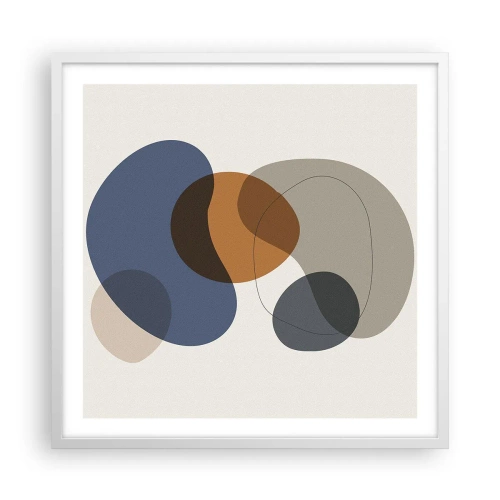 Affiche dans un cadre blanc - Poster - Gouttes de couleur - 60x60 cm