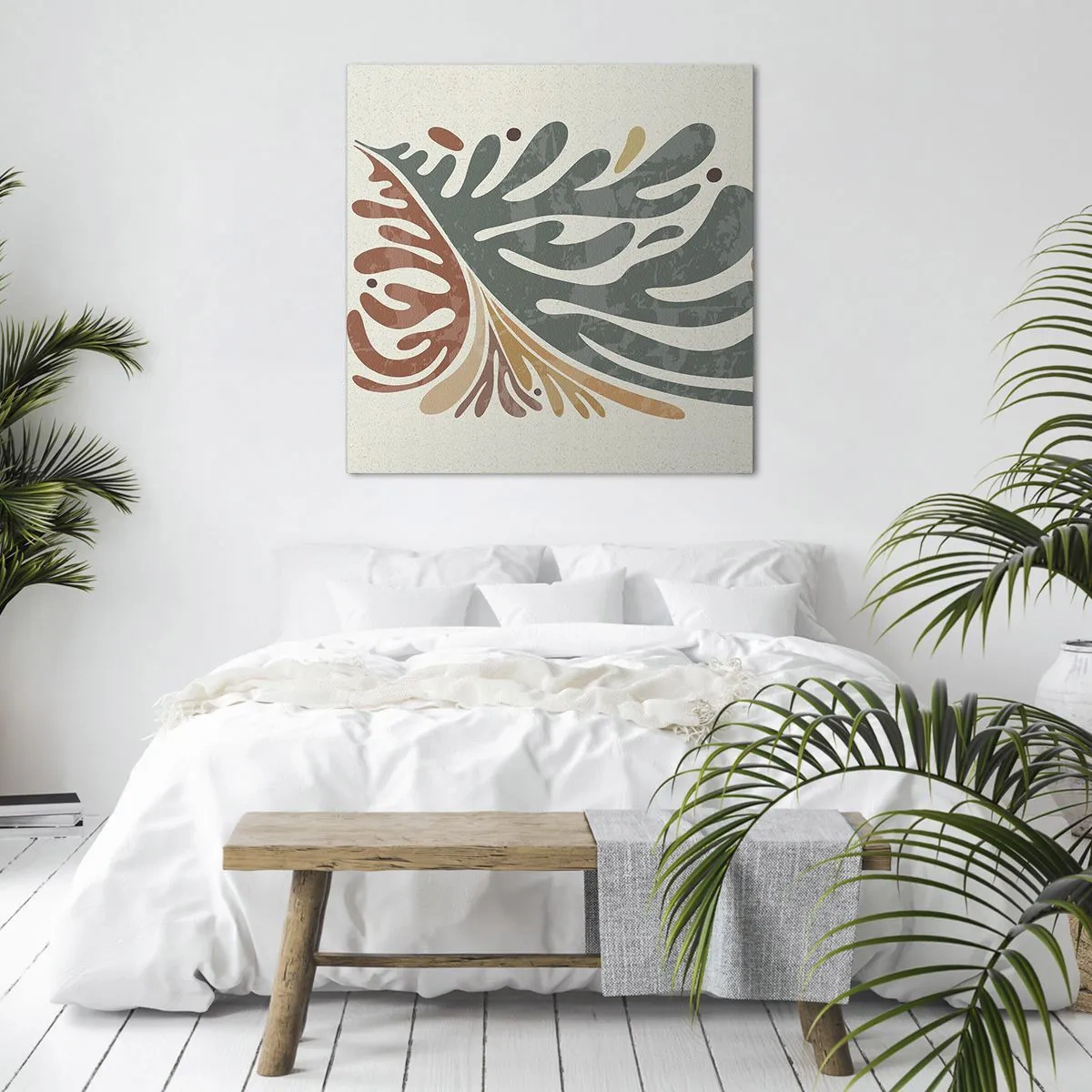 Impression sur toile - Image sur toile - Feuille multicolore - 40x40 cm
