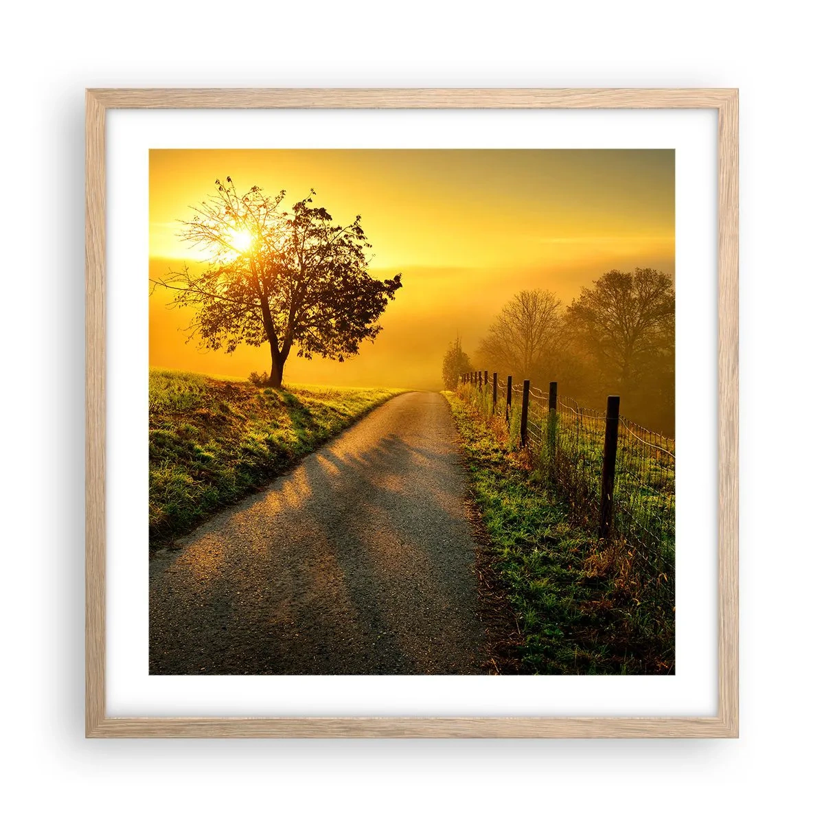 Affiche dans un chêne clair - Poster - Après-midi de miel - 50x50 cm