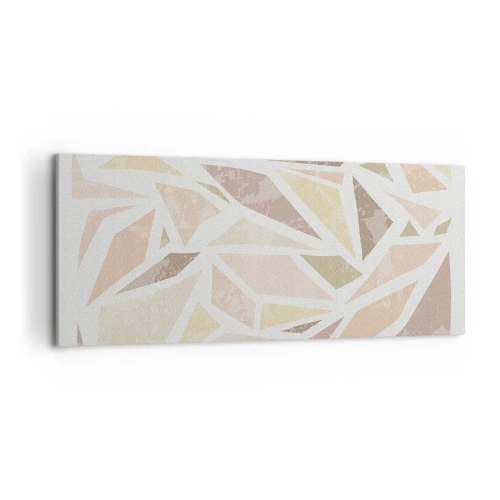 Impression sur toile - Image sur toile - Formes géométriques abstraites aux couleurs pastel - 120x50cm - Composition de vitraux - Décoration murale moderne pour le salon et la chambre ARTTOR