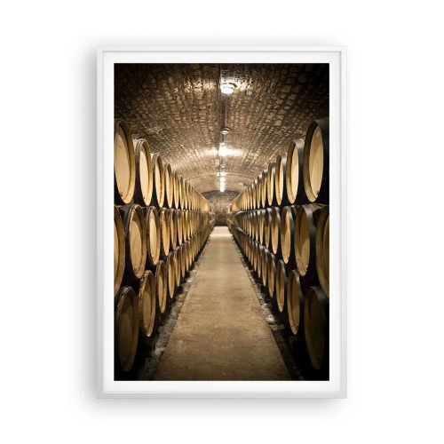 Affiche dans un cadre blanc - Poster - Dans un sous-sol en brique - 70x100 cm