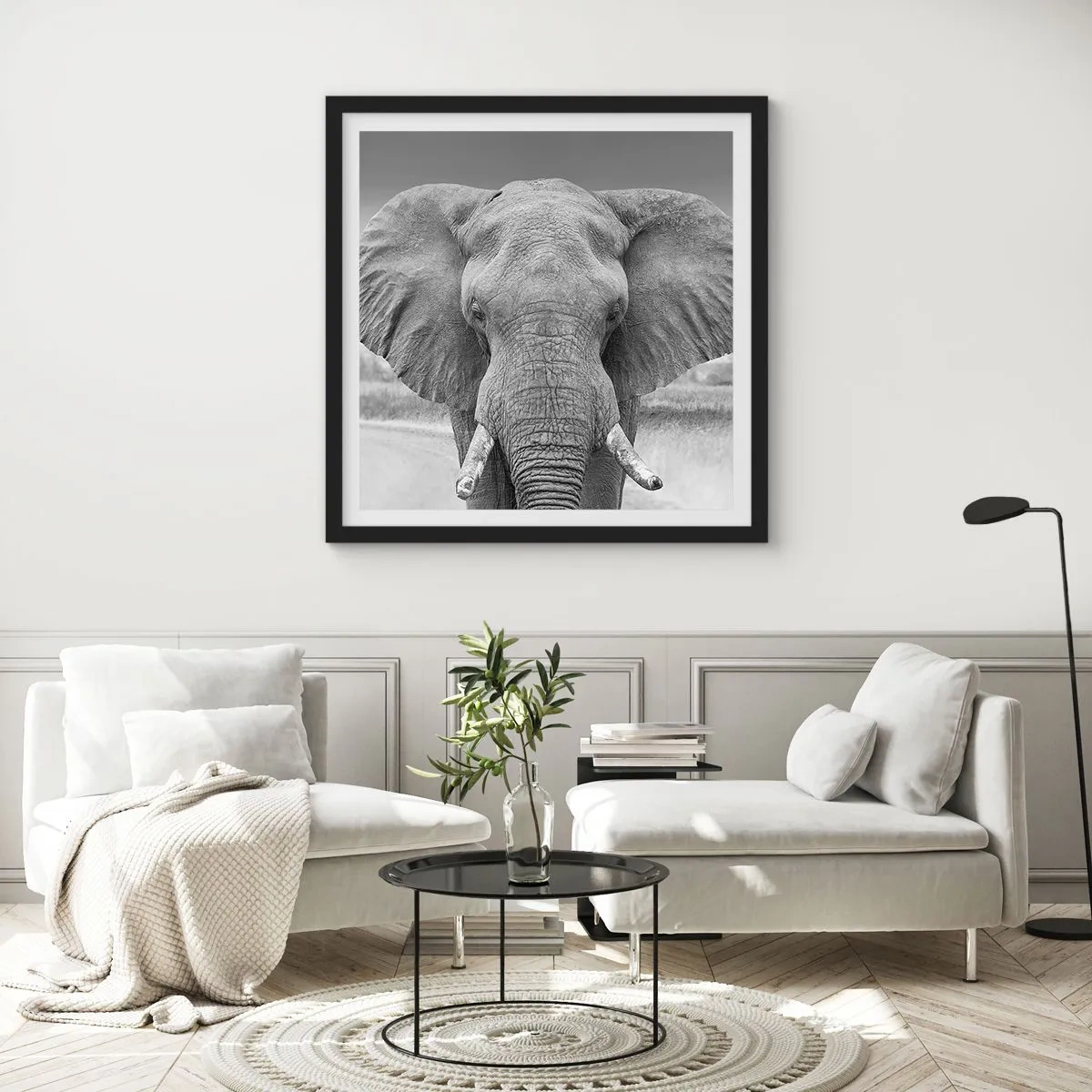 Affiche dans un cadre noir - Poster - Bienvenue dans mon monde - 30x30 cm