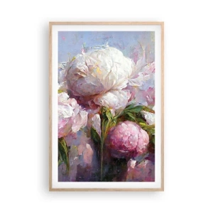 Affiche dans un chêne clair - Poster - Un bouquet plein de vie - 61x91 cm