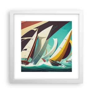 Affiche dans un cadre blanc - Poster - Bonne chance avec les éléments - 30x30 cm