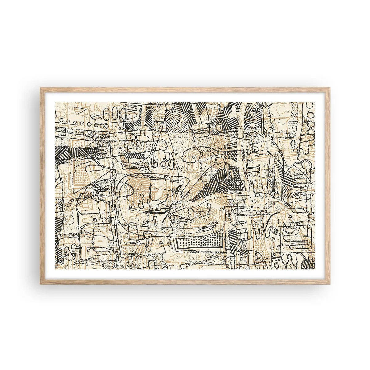 Affiche dans un chêne clair - Poster - Il attend d'être décodé - 91x61 cm