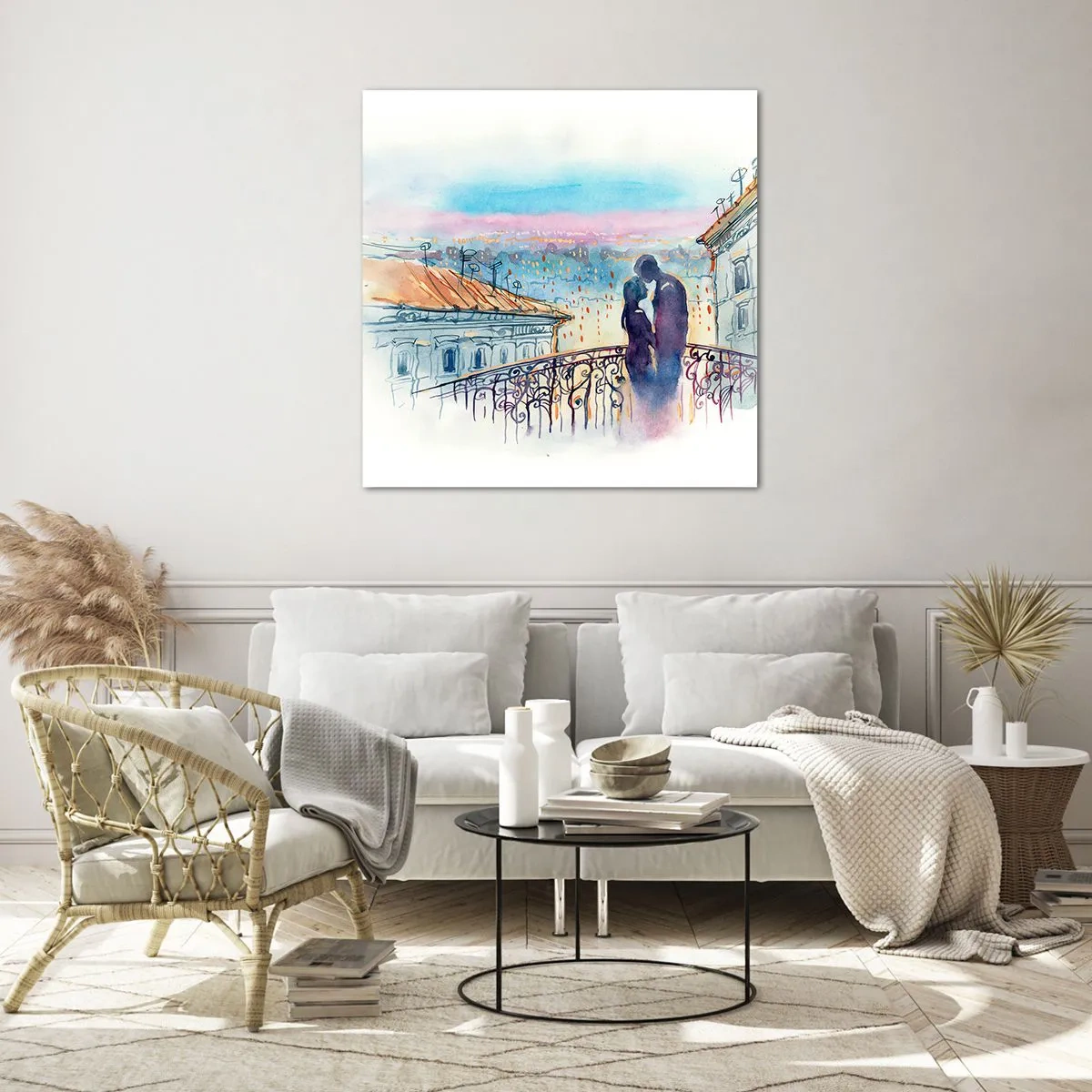 Impression sur verre - Image sur verre - Amoureux de Paris - 70x70 cm