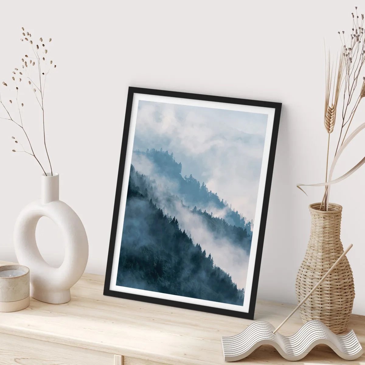 Affiche dans un cadre noir - Poster - Mysticisme des montagnes - 40x50 cm