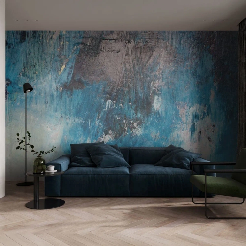 Papier Peint Photo Premium Sand - Rhapsodie en bleu - Abstraction, Morceau, Art moderne - 500x350 cm