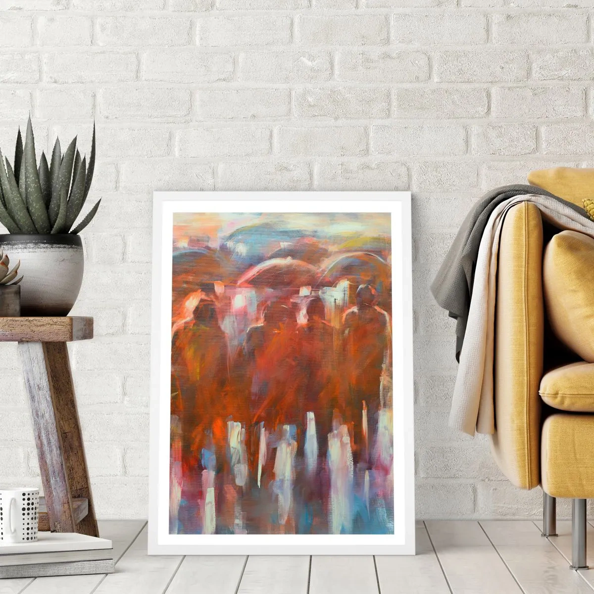 Affiche dans un cadre blanc - Poster - Identiques sous la pluie et dans le brouillard - 61x91 cm