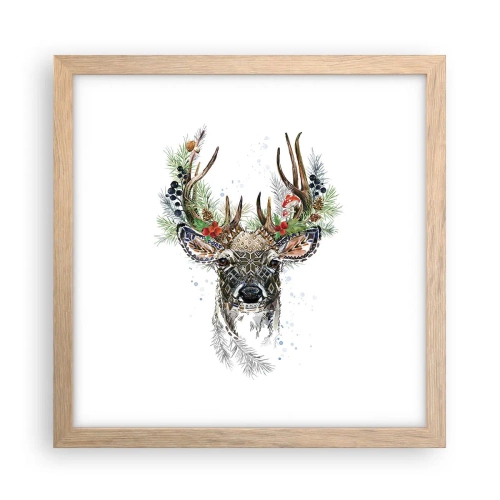 Affiche dans un chêne clair - Poster - En robe de fête - 30x30 cm