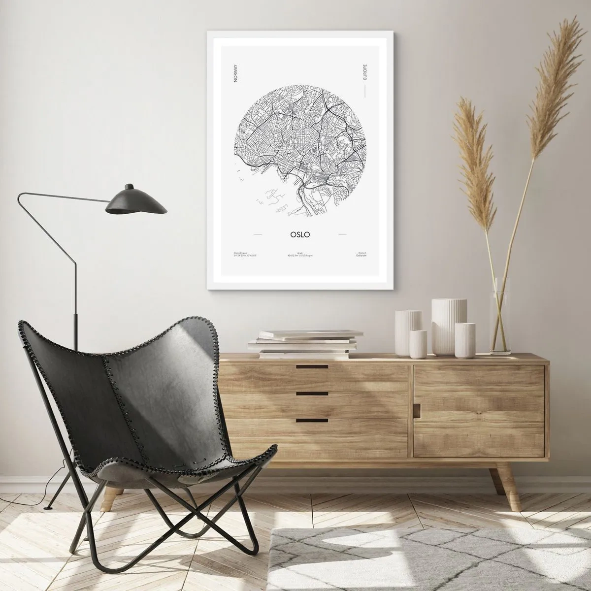 Affiche dans un cadre blanc - Poster - Anatomie d’Oslo - 61x91 cm