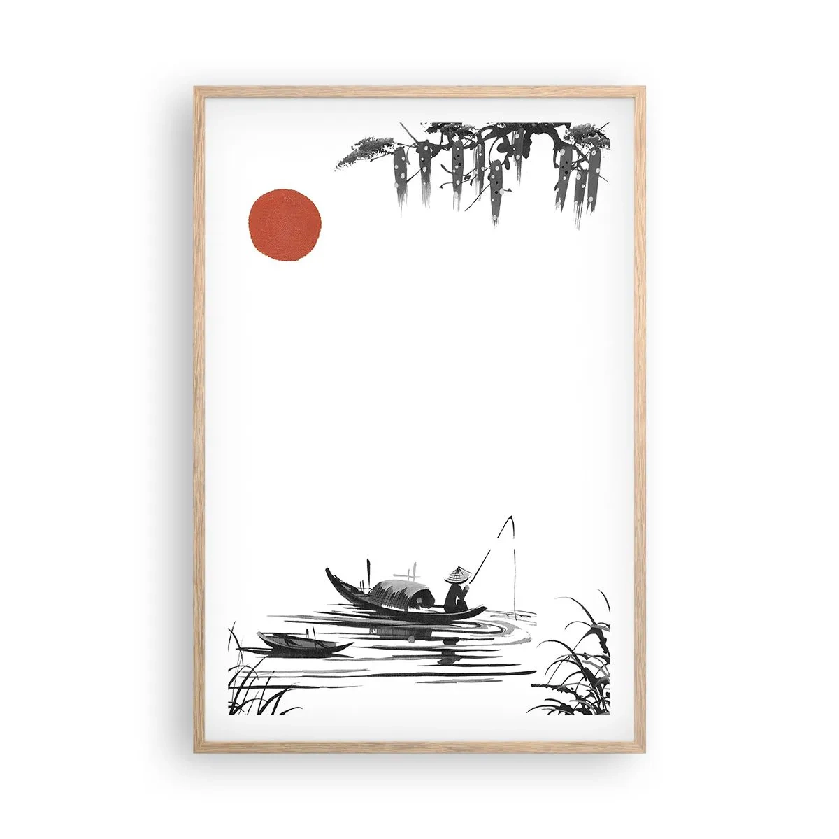 Affiche dans un chêne clair - Poster - Après-midi asiatique - 61x91 cm