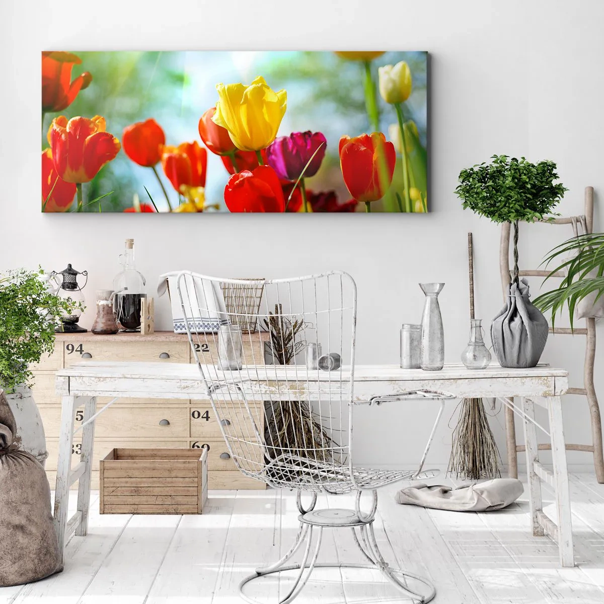 Impression sur toile - Image sur toile - Toutes les couleurs du soleil - 100x40 cm