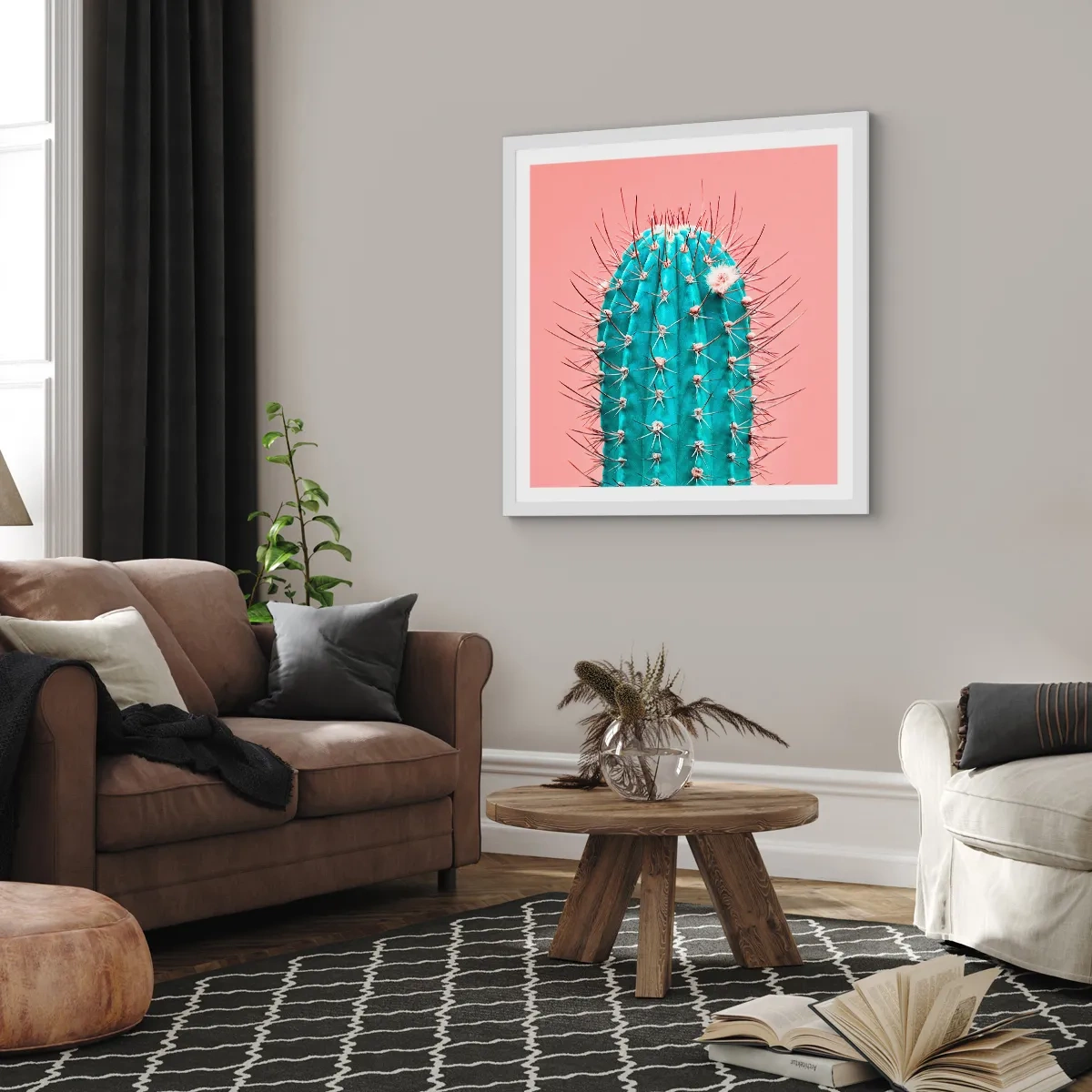 Affiche dans un cadre blanc - Poster - Juste regarde - 60x60 cm