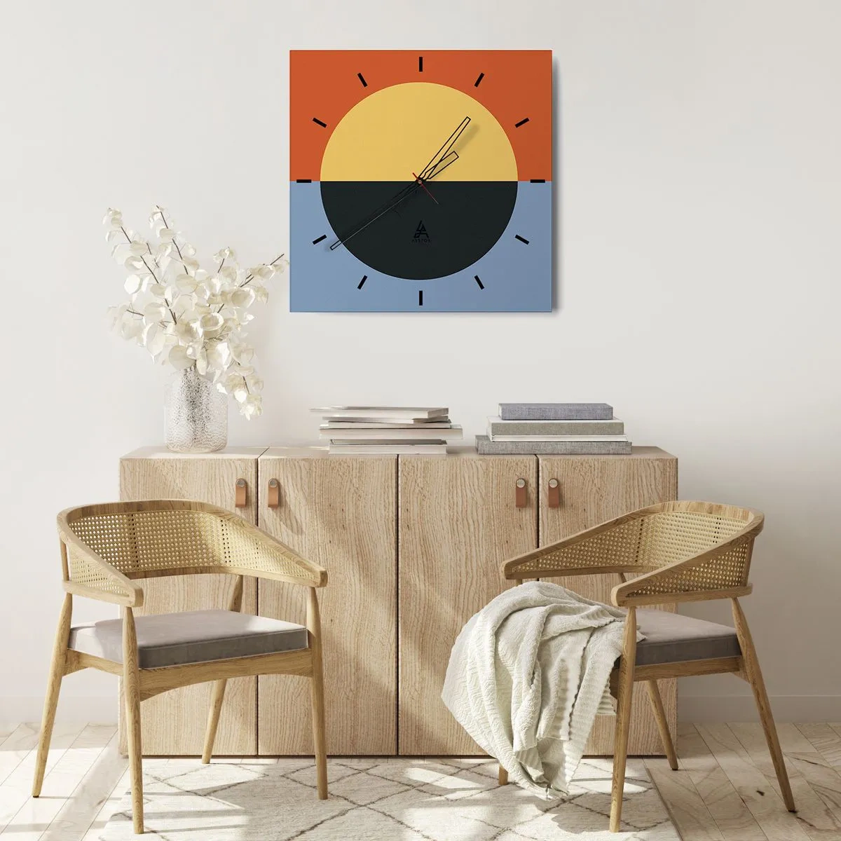 Horloge murale - Pendule murale - Composition de chaleur et de fraîcheur - 30x30 cm