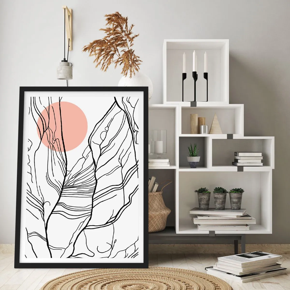 Affiche dans un cadre noir - Poster - Dans un réseau de brindilles - 40x50 cm