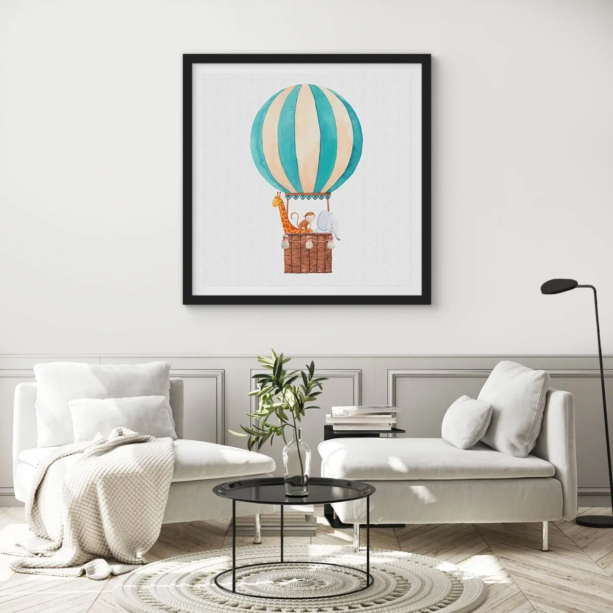 Affiche dans un cadre noir - Poster - Voyage fantastique - 40x40 cm