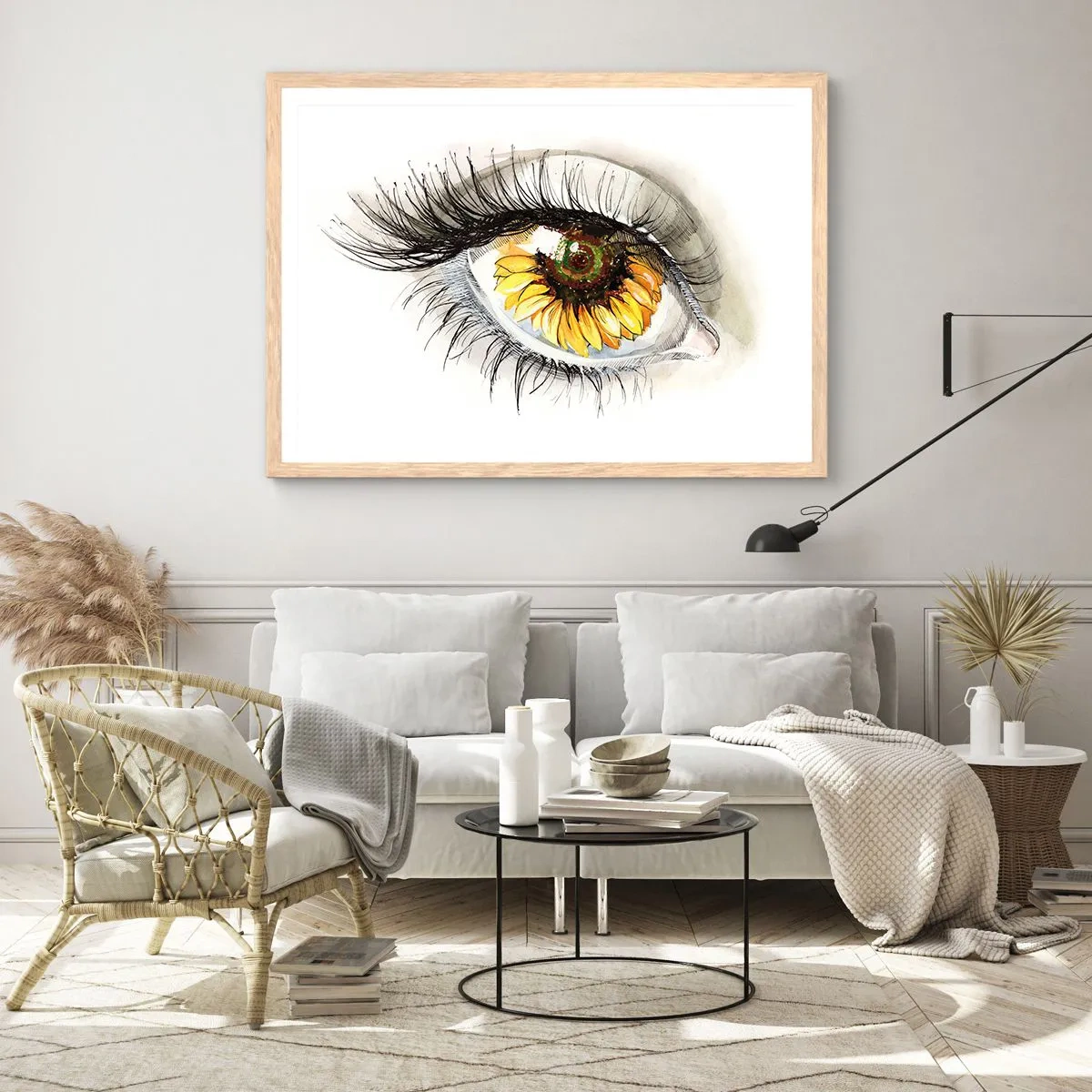 Affiche dans un chêne clair - Poster - Un look aussi chaud que l'été - 50x40 cm