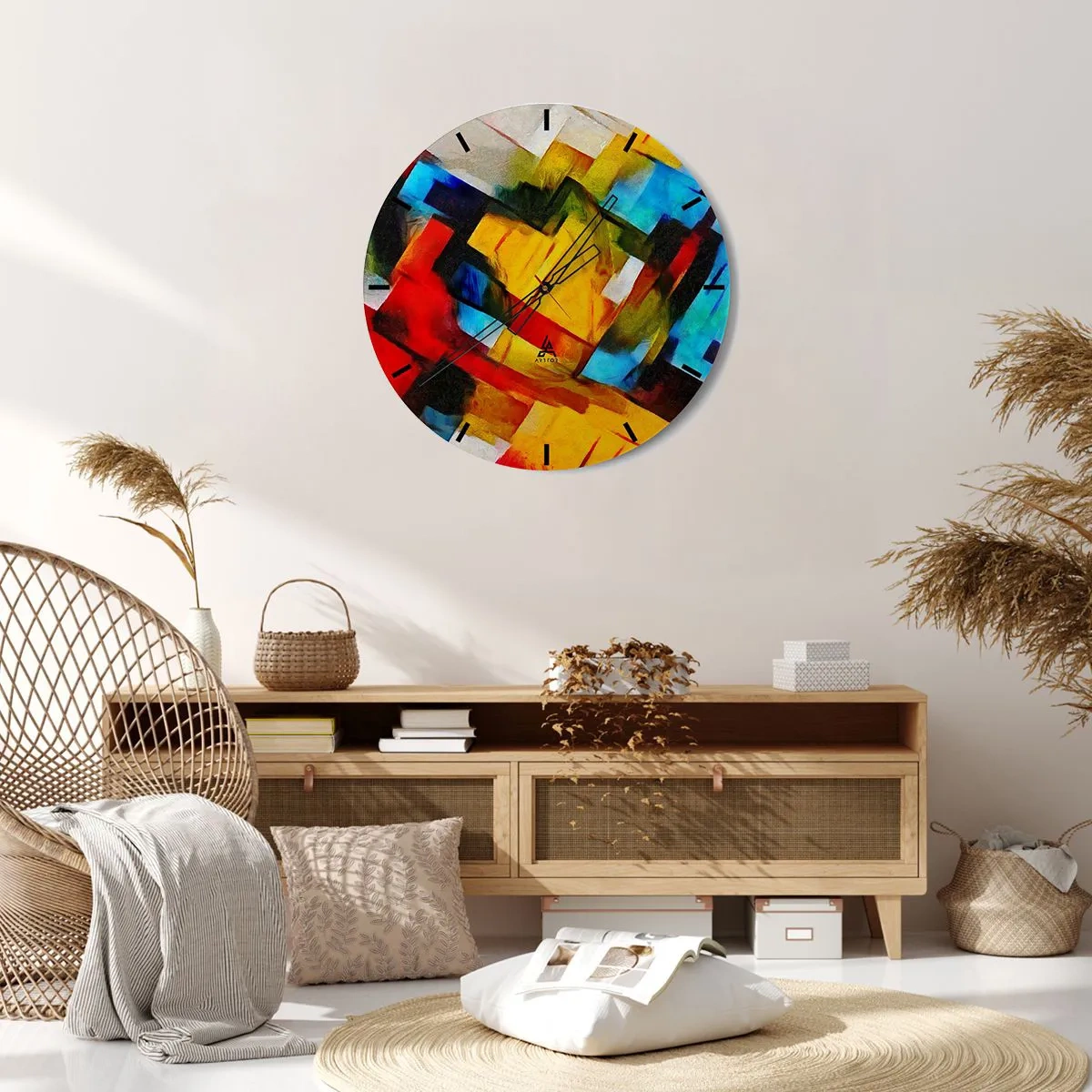 Horloge murale - Pendule murale - Une superposition multicolore - 40x40 cm