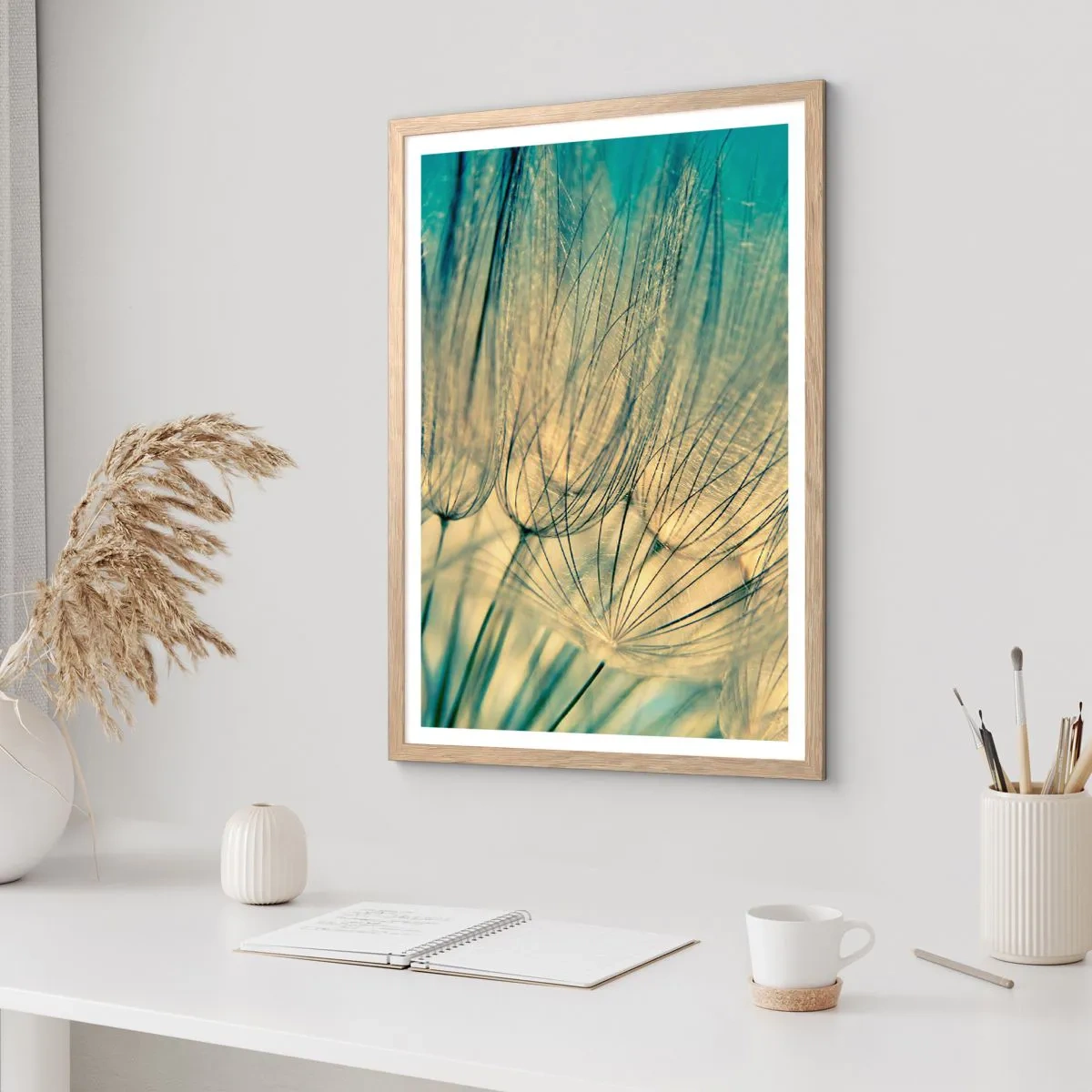 Affiche dans un chêne clair - Poster - En attente du vent - 61x91 cm