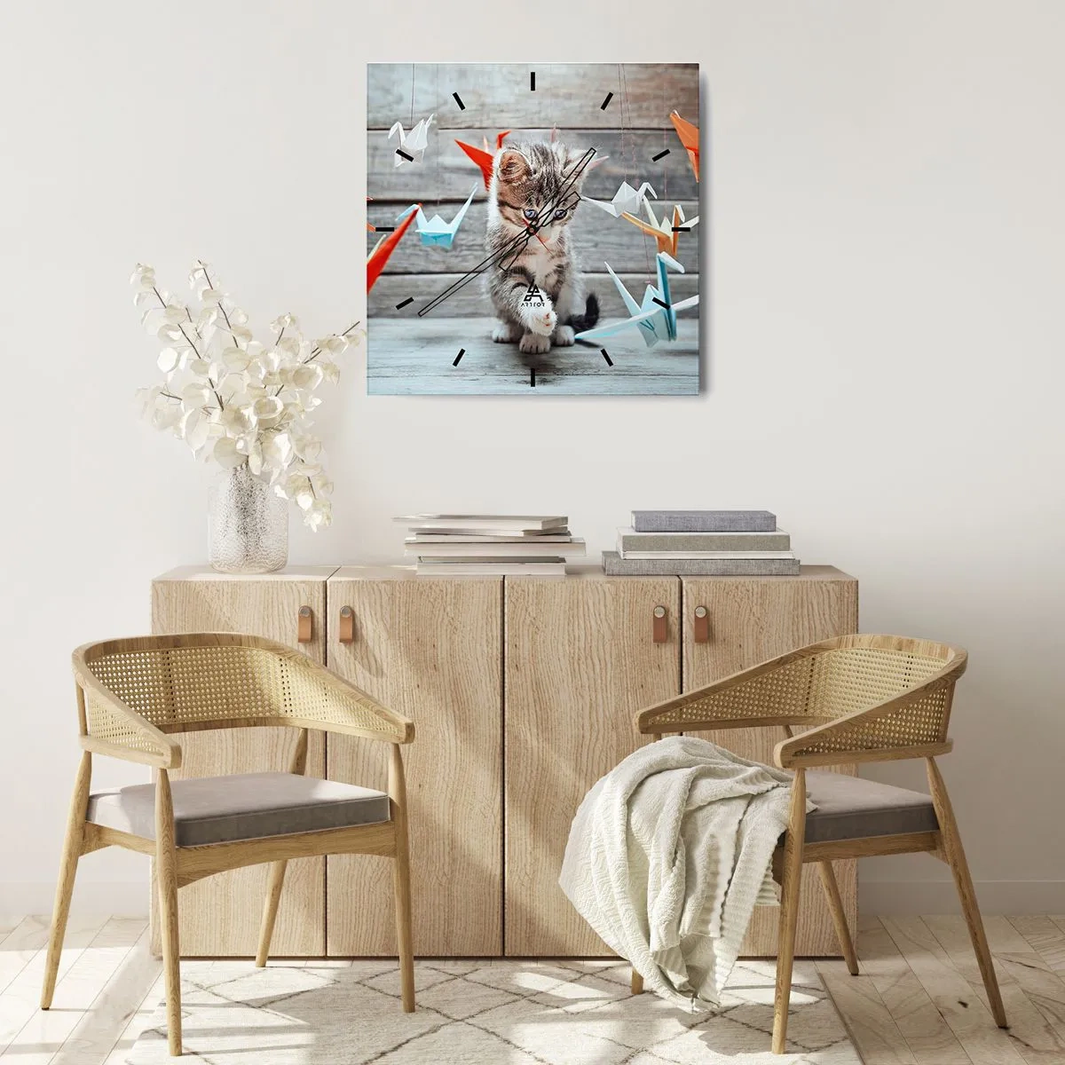 Horloge murale - Pendule murale - Première leçon - 40x40 cm