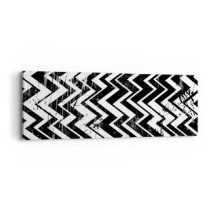 Impression sur toile - Image sur toile - Zig-blanc, zag-noir - 90x30 cm